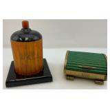 Two Vintage Art Deco Cigarette Holders 1= Bakelite Has Cracks In Bakelite 1= Roll Top Both Very Cool