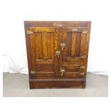 Antique Seeger Wood Chest Freezer w/Brass Hardware