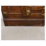 Antique Seeger Wood Chest Freezer w/Brass Hardware