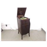 WORKING Antique Victrola Record Player, Records, and Needles