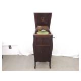 WORKING Antique Victrola Record Player, Records, and Needles