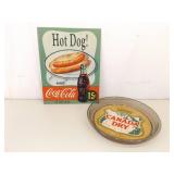 Coca-Cola Metal Sign and Canada Dry Serving Tray