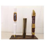 Lot of 9 Beer Tappers On Displays w/Extra Display Stands