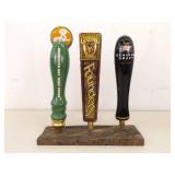 Lot of 9 Beer Tappers On Displays w/Extra Display Stands