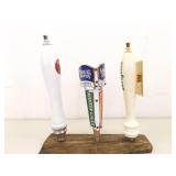 Lot of 9 Beer Tappers On Displays w/Extra Display Stands