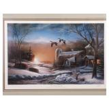 Wood Framed Terry Redlin Hand Signed Open Edition "The Sharing Season II"
