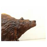 Medium Sized Wood Carved Grizzly Bear Sculpture