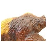 Medium Sized Wood Carved Grizzly Bear Sculpture