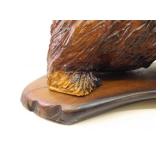 Medium Sized Wood Carved Grizzly Bear Sculpture
