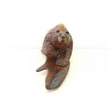Medium Sized Wood Carved Grizzly Bear Sculpture