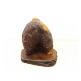 Medium Sized Wood Carved Grizzly Bear Sculpture