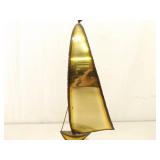 2 Mid Century Signed John Demott Brass on Marble Sailboat Sculptures
