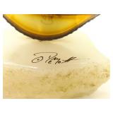 2 Mid Century Signed John Demott Brass on Marble Sailboat Sculptures