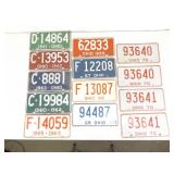 Lot of 13 Vintage Ohio Metal License Plates