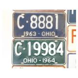 Lot of 13 Vintage Ohio Metal License Plates