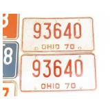 Lot of 13 Vintage Ohio Metal License Plates