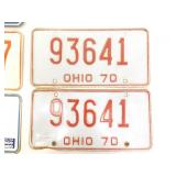 Lot of 13 Vintage Ohio Metal License Plates