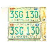Lot of 20 Vintage Minnesota Metal License Plates