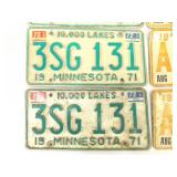 Lot of 20 Vintage Minnesota Metal License Plates