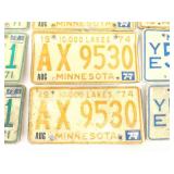 Lot of 20 Vintage Minnesota Metal License Plates