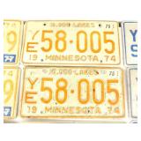 Lot of 20 Vintage Minnesota Metal License Plates