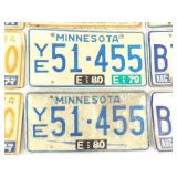 Lot of 20 Vintage Minnesota Metal License Plates