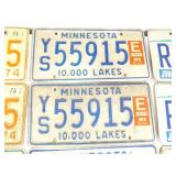 Lot of 20 Vintage Minnesota Metal License Plates