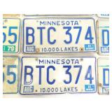 Lot of 20 Vintage Minnesota Metal License Plates