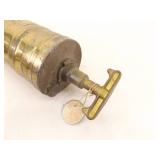 2 Antique Brass Hand Pump Fire Extinguishers