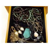 LARGE LOT of Costume Jewelry in Jewelry Boxes etc.