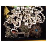 LARGE LOT of Costume Jewelry in Jewelry Boxes etc.