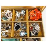 LARGE LOT of Costume Jewelry in Jewelry Boxes etc.