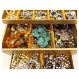 LARGE LOT of Costume Jewelry in Jewelry Boxes etc.