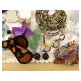 LARGE LOT of Costume Jewelry in Jewelry Boxes etc.