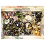 LARGE LOT of Costume Jewelry in Jewelry Boxes etc.