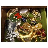LARGE LOT of Costume Jewelry in Jewelry Boxes etc.