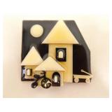 Lot of 4 VERY COLLECTIBLE "House Pins" by Lucinda Brooches