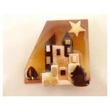 Lot of 4 VERY COLLECTIBLE "House Pins" by Lucinda Brooches