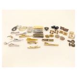 Lot of Mens Jewelry, Cufflinks, Money Clips, Tie Pins, etc.