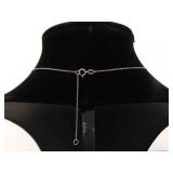 .925 Sterling Silver Drop Bar Necklace