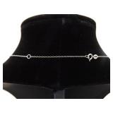 .925 Sterling Silver Drop Bar Necklace