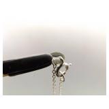 .925 Sterling Silver Drop Bar Necklace