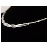 .925 Sterling Silver Double Strand Woven Snake Link Chain Necklace