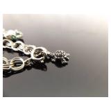 .925 Sterling Silver 7 Charm 7.5" Charm Bracelet