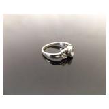 .925 Sterling Silver Oval Cut Topaz Celtic Knot Ring Size 7.75