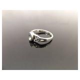 .925 Sterling Silver Oval Cut Topaz Celtic Knot Ring Size 7.75