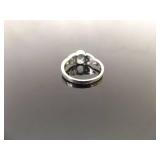 .925 Sterling Silver Oval Cut Topaz Celtic Knot Ring Size 7.75