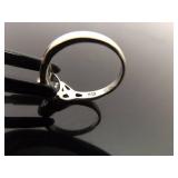 .925 Sterling Silver Oval Cut Topaz Celtic Knot Ring Size 7.75