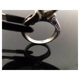 .925 Sterling Silver Zirconia Wedding 3 Ring Set Size 7