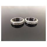 .925 Sterling Silver Zirconia Wedding 3 Ring Set Size 7